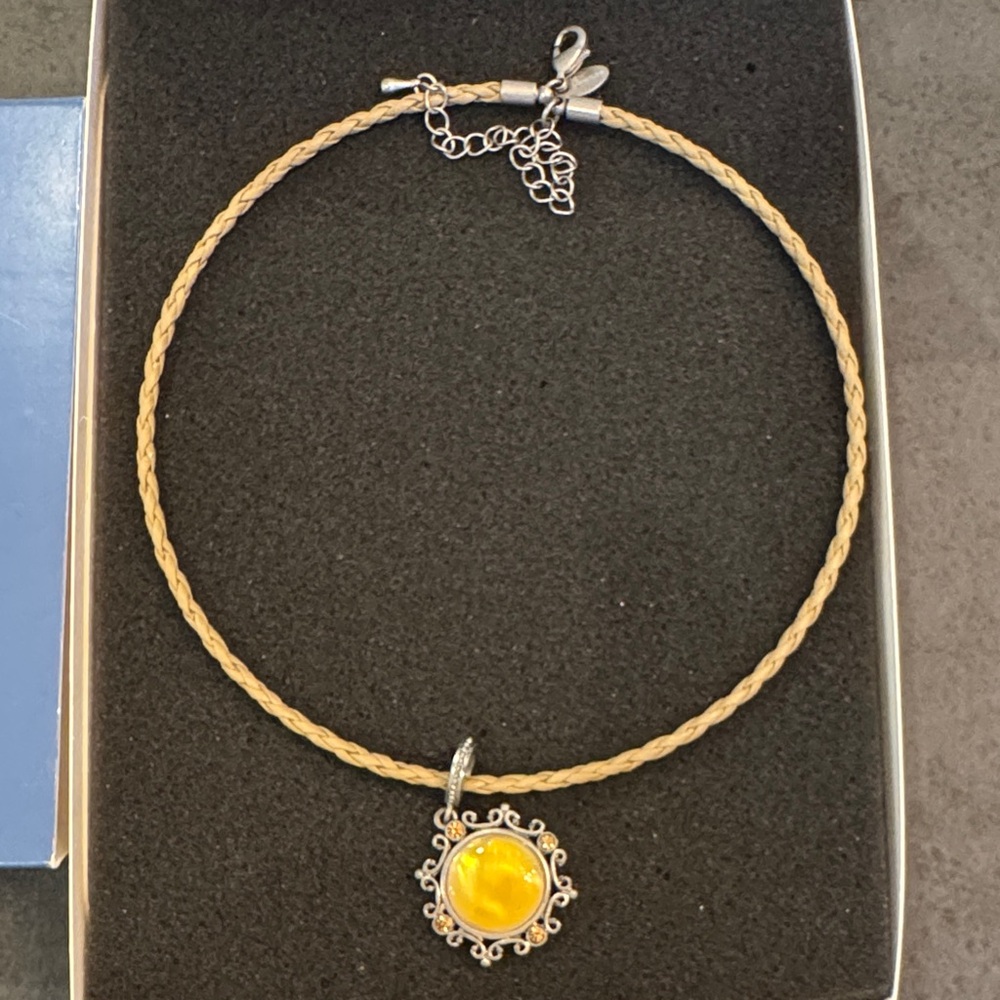 Lia Sophia Gold Necklace with Yellow Pendant